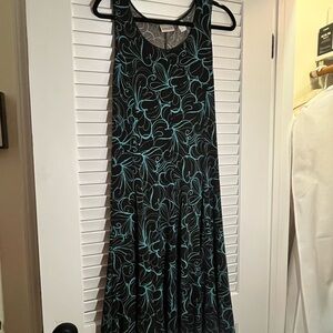 Chico's Black and Teal Maxi Dress